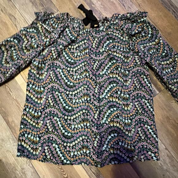 Black floral peasant top| Western Country Shirt | Rodeo Boho - Picture 3 of 7